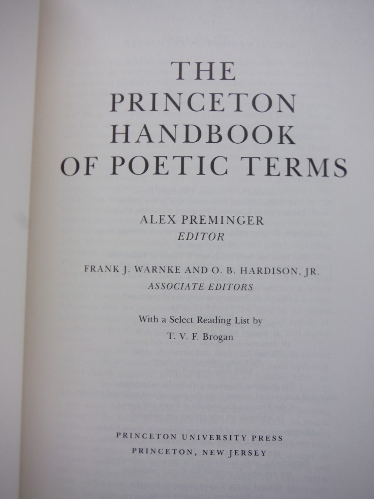 Image 4 of The Princeton Handbook of Poetic Terms (Princeton Legacy Library, 443)