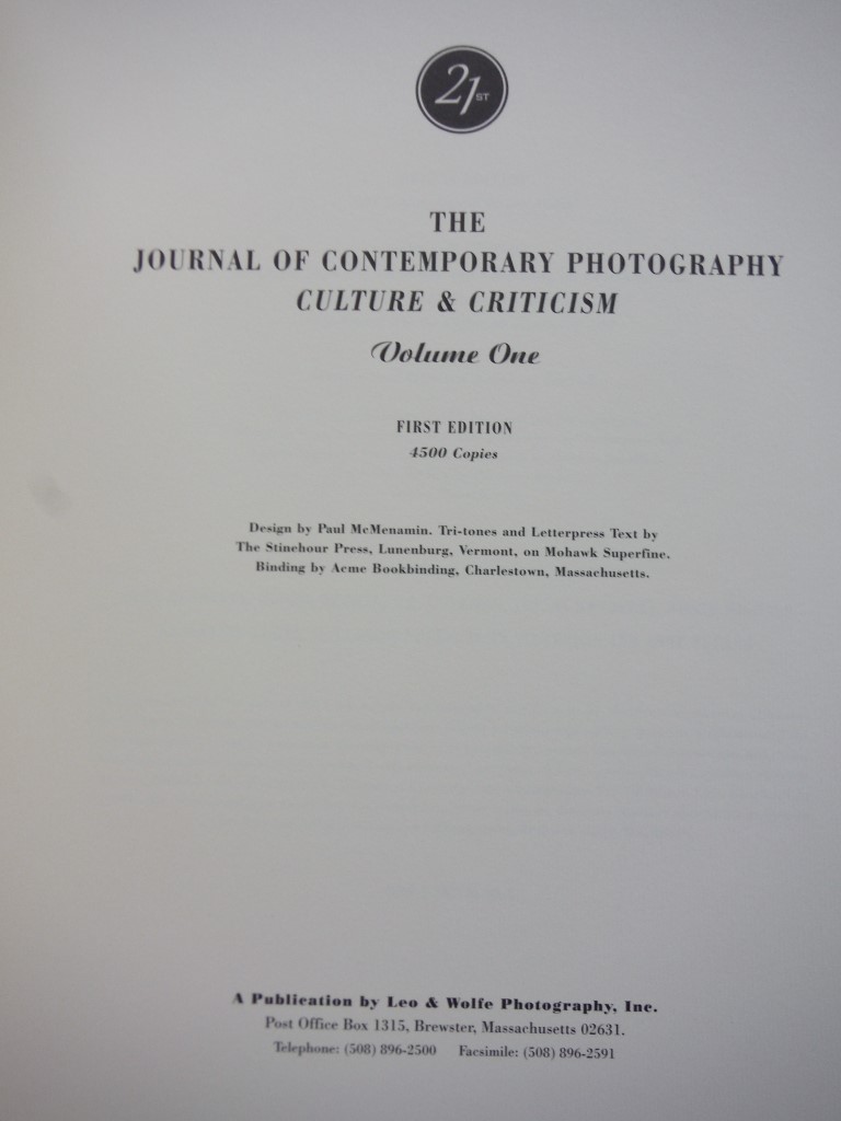 Image 1 of The Journal of Contemporary Photography: Culture & Criticism: 1