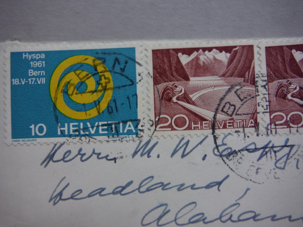 Image 2 of Hand written envelope and card of Thomas Holenstein.