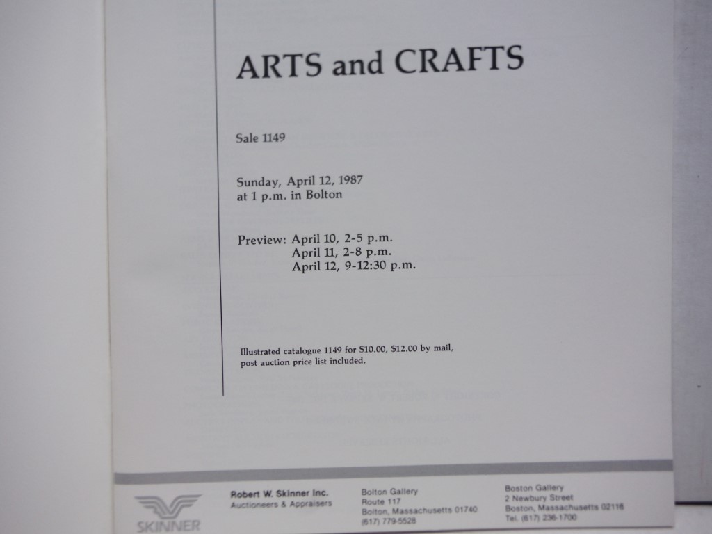 Image 1 of Skinner Art & Crafts April 12, 1987, Bolton