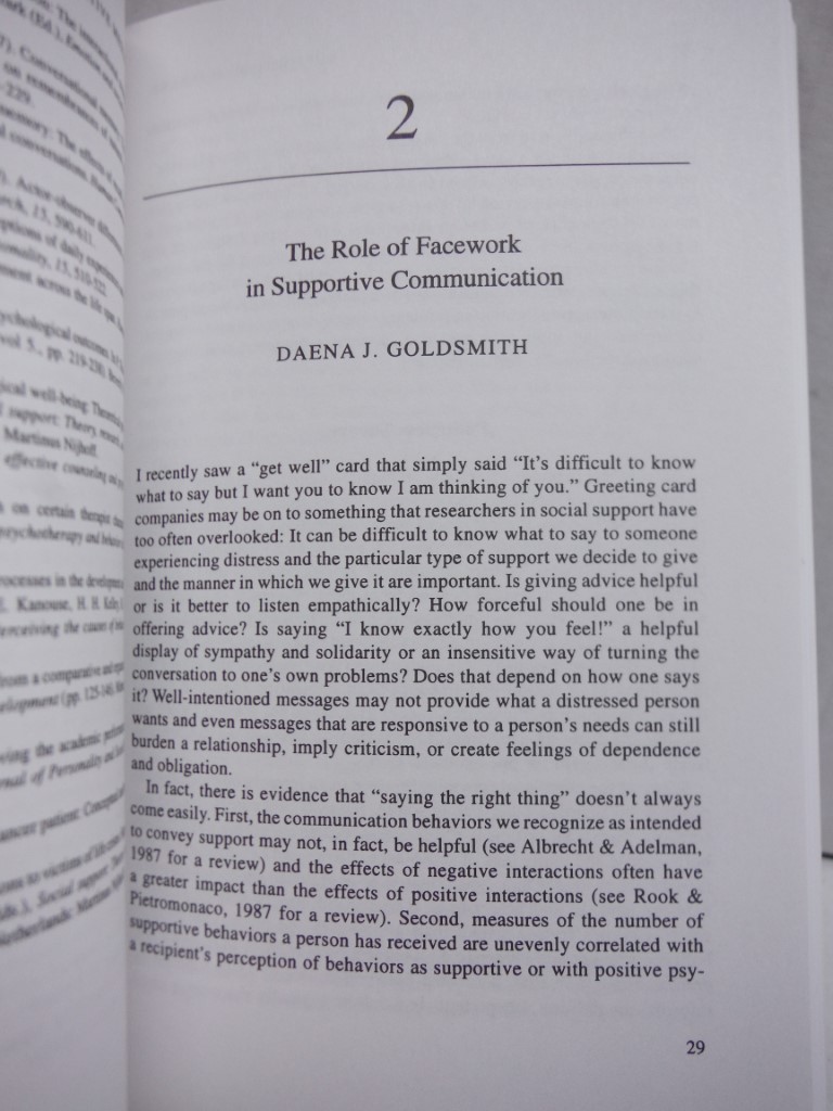 Image 2 of The Communication of Social Support: Messages, Interactions, Relationships, and 