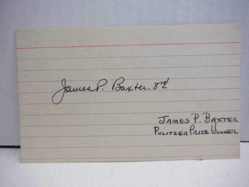Image 0 of Autograph of  James Phinney Baxter III.
