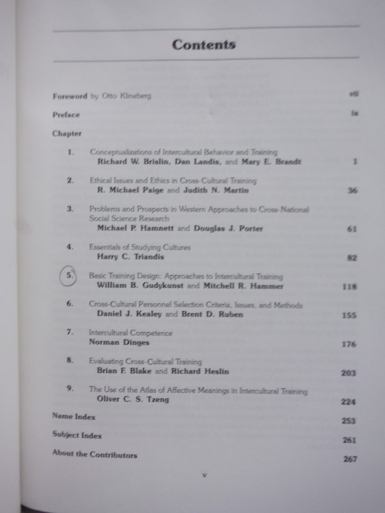 Image 1 of Handbook of Intercultural Training, Volume I
