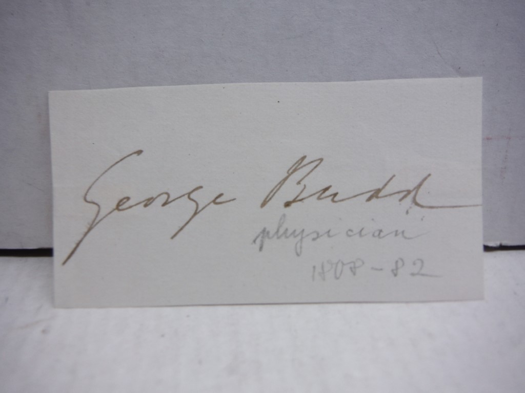 Autograph of George Budd M.D