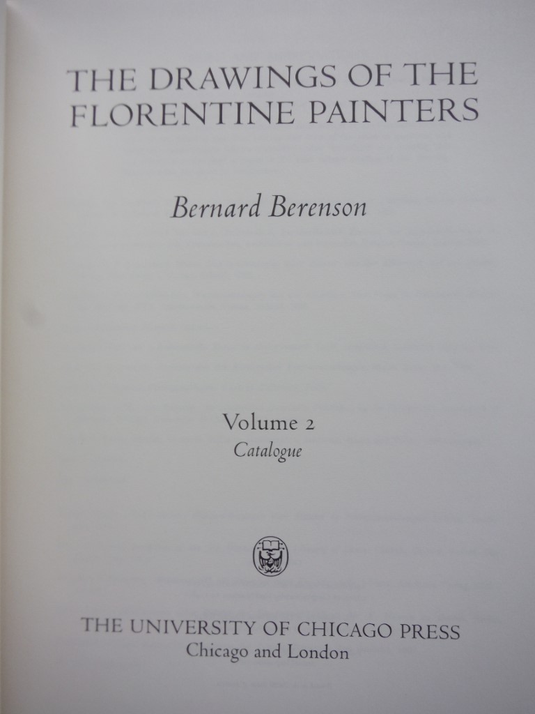 Image 1 of The Drawings of the Florentine Painters. V2 Catalogue