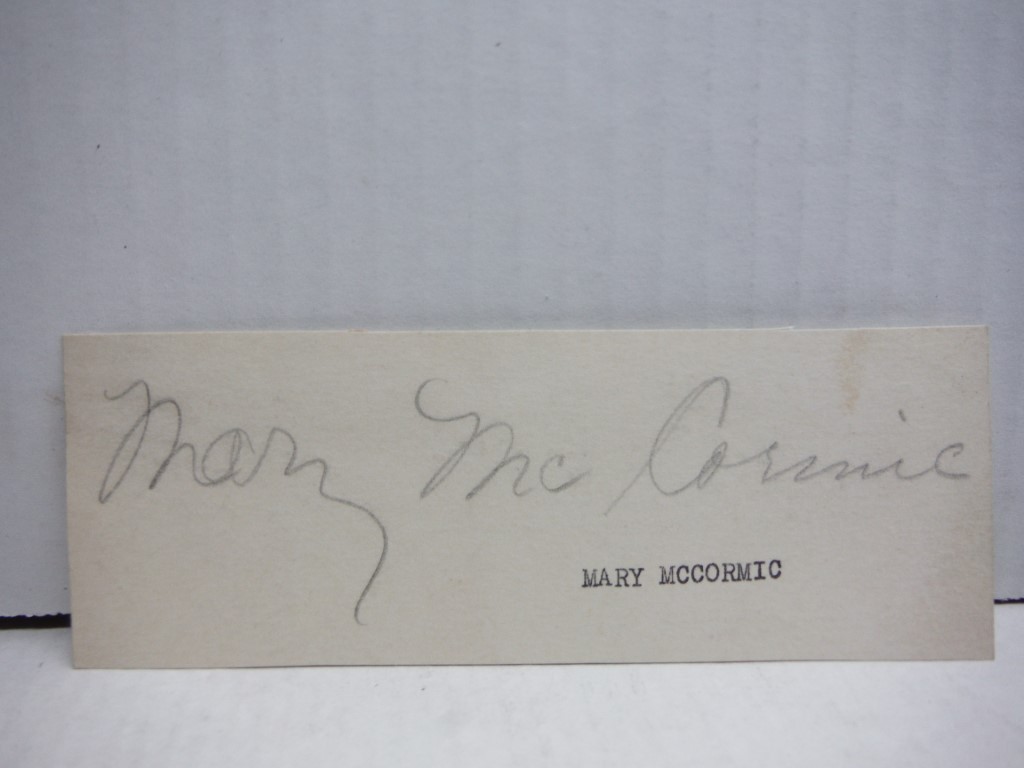 Image 0 of Autograph of Mary McCormic.