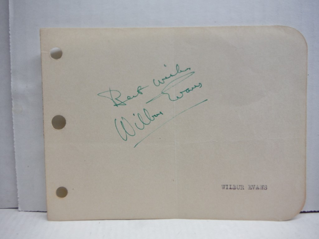 Image 0 of Autograph of Wilbur  Evans