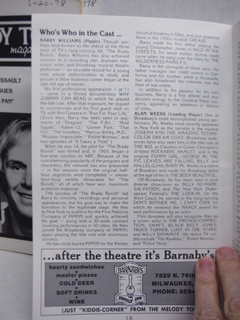 Image 3 of Lot of 3 Melody Top Theatre Playbills, 1978