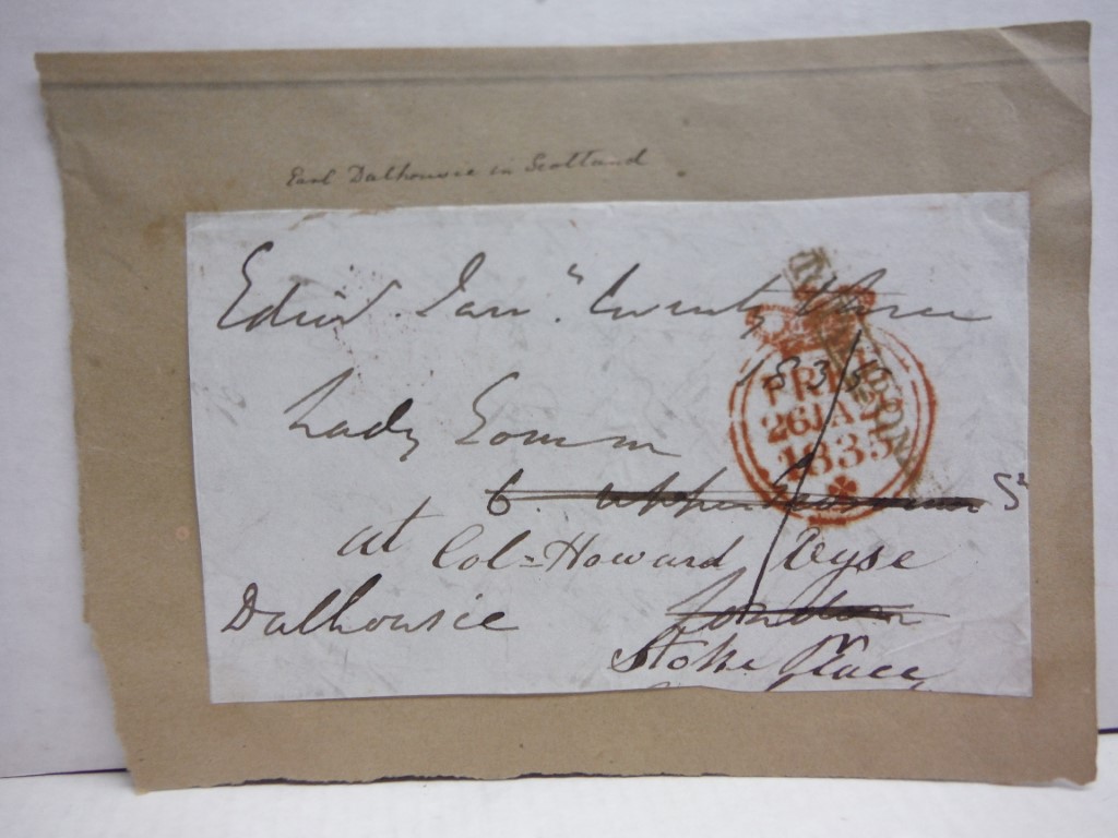 Post marked  letter fragment  1835