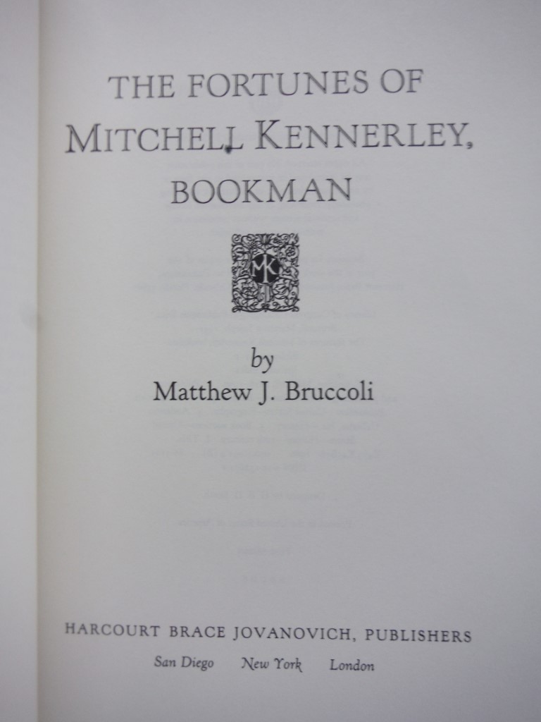 Image 1 of The Fortunes of Mitchell Kennerley, Bookman