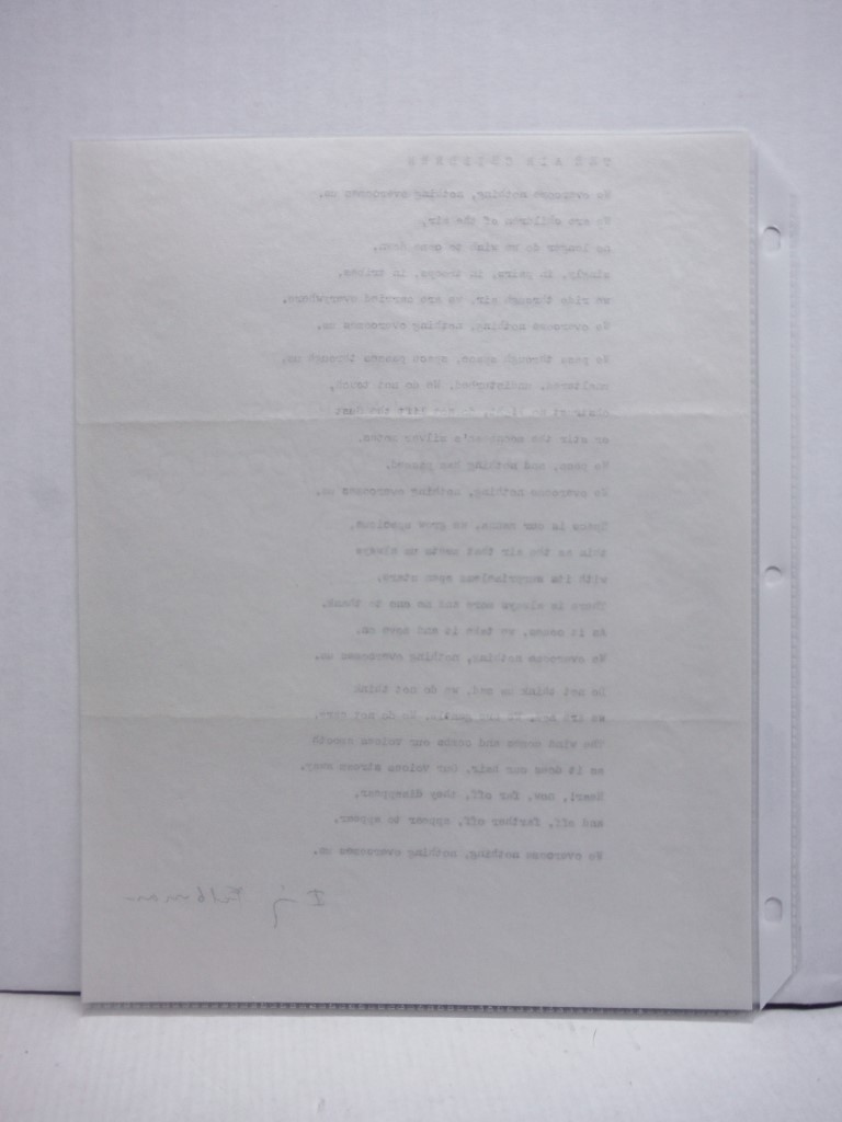 Image 2 of Signed typed poem of Irving Feldman.