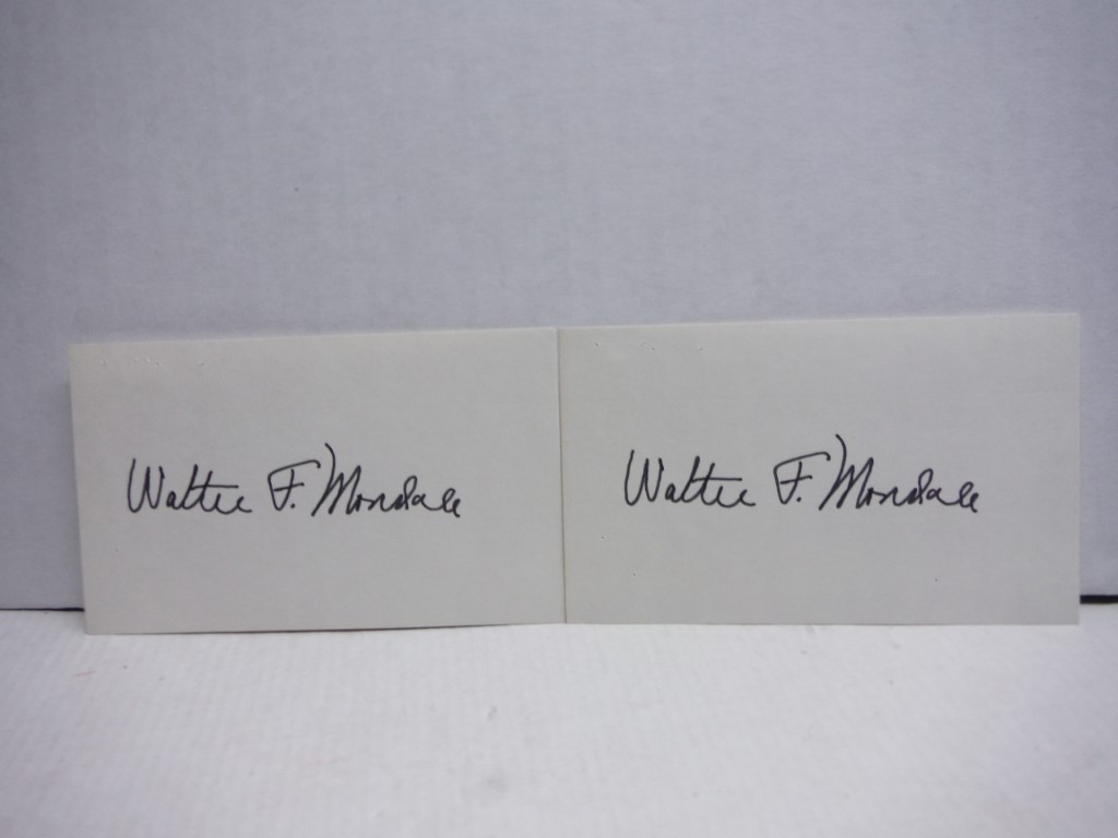 2 Autographs of Walter F Mondale, politician