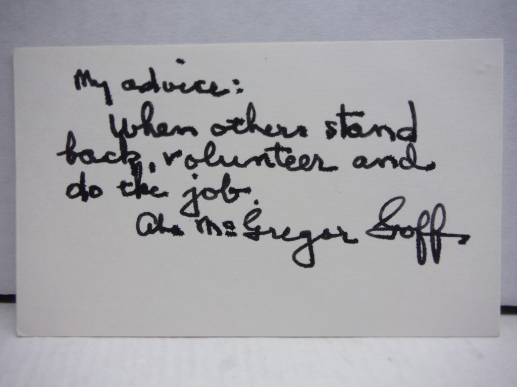 Image 0 of Autograph of Abe McGregor Goff, politician