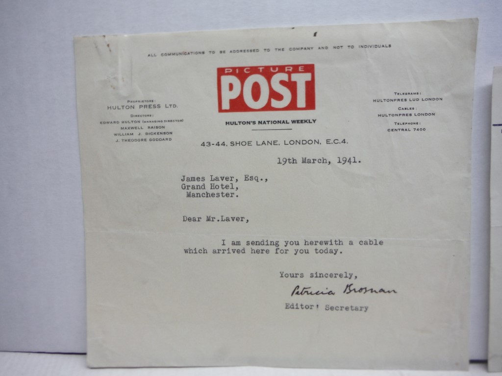 Image 1 of Telegram from Gertrude Lawrence to James Laver, 1941