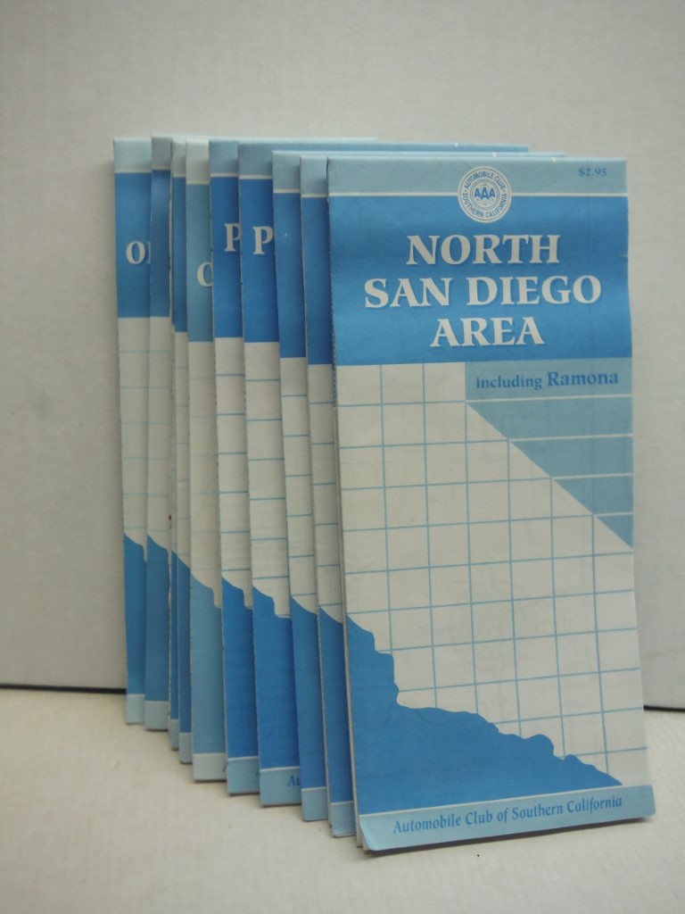 9 California Maps, Auto Club of Southern California, approx 1996