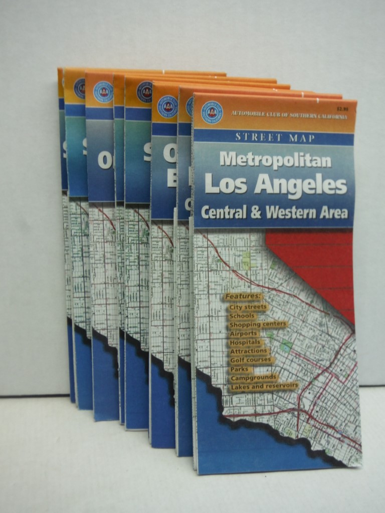 8 California Maps, Auto Club of Southern California, approx 1997.