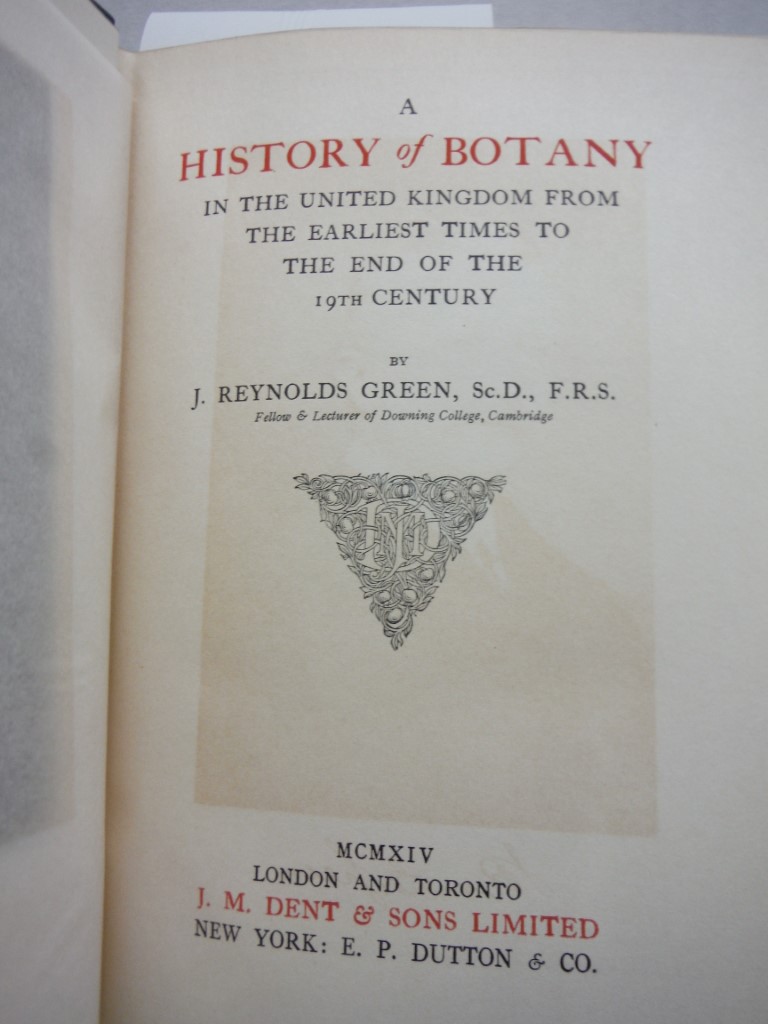 Image 1 of A History of Botany in the United Kingdom from the Earliest Times to the End of 