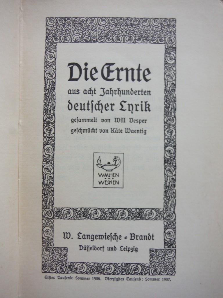 Image 1 of Die Ernte aus acht Jahrhunderten deutscher Lyrik