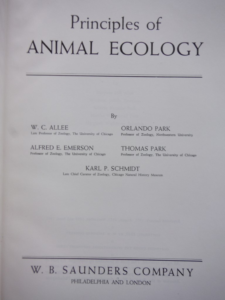 Image 1 of Principles of Animal Ecology