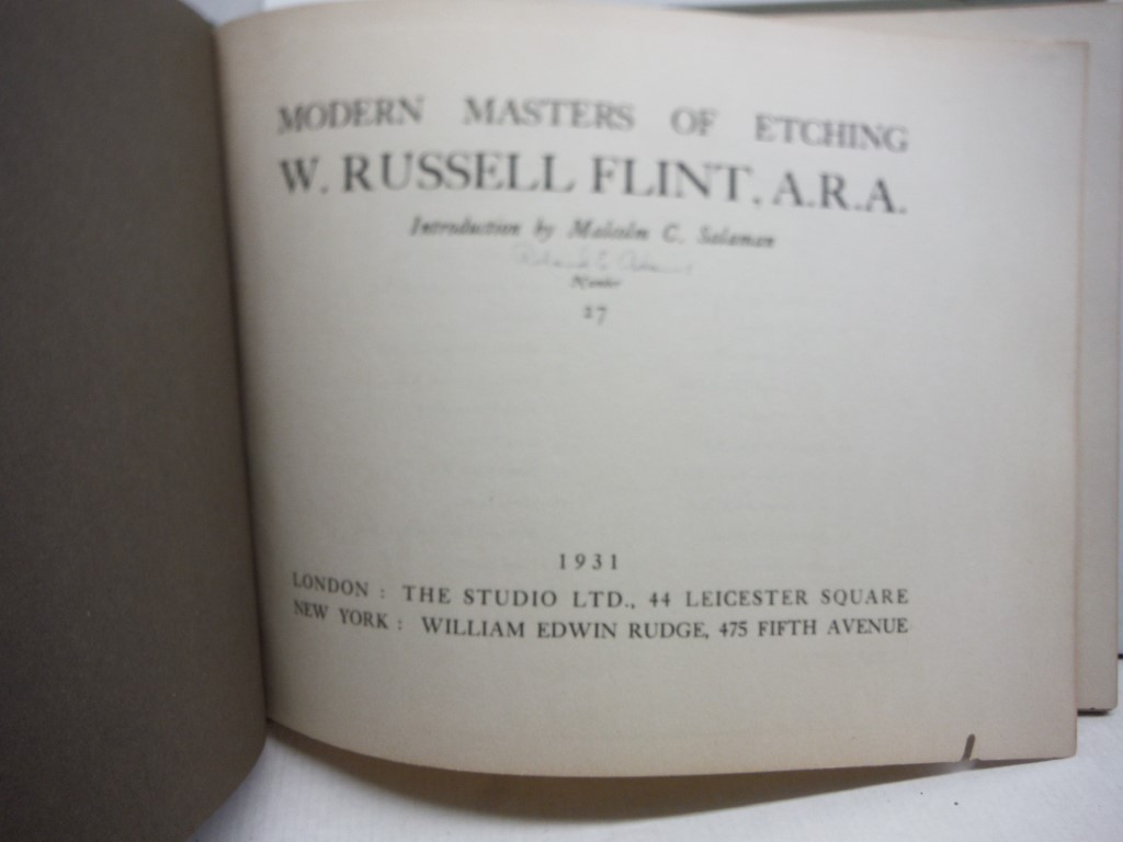 Image 1 of Modern Masters of Etching W. Russell Flint, A.R.A. [No. 27]