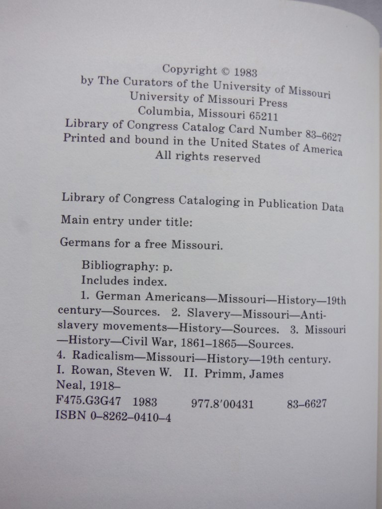 Image 2 of Germans for a Free Missouri: Translations from the St. Louis Radical Press, 1857