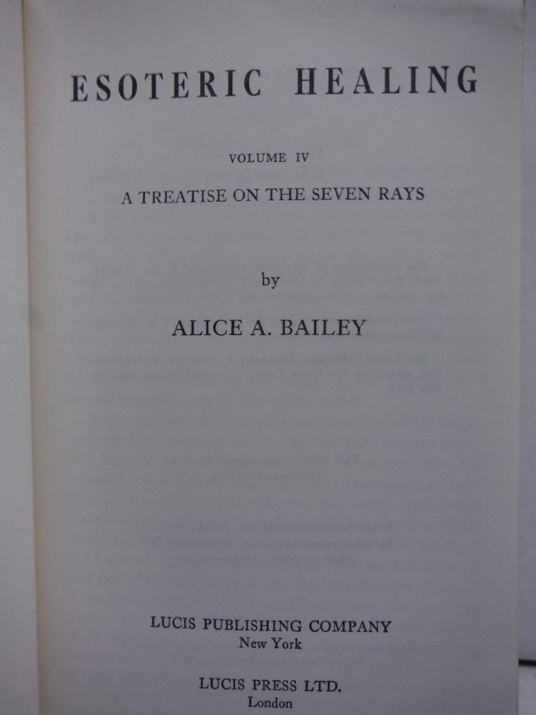 Image 1 of Esoteric Healing Volume 4: A Treatise on the Seven Rays