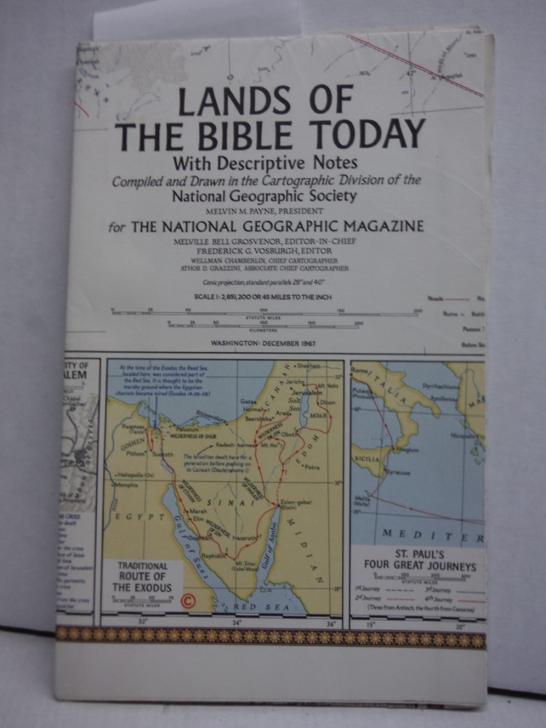 Lands of the Bible Today, National Geographic Map 1967