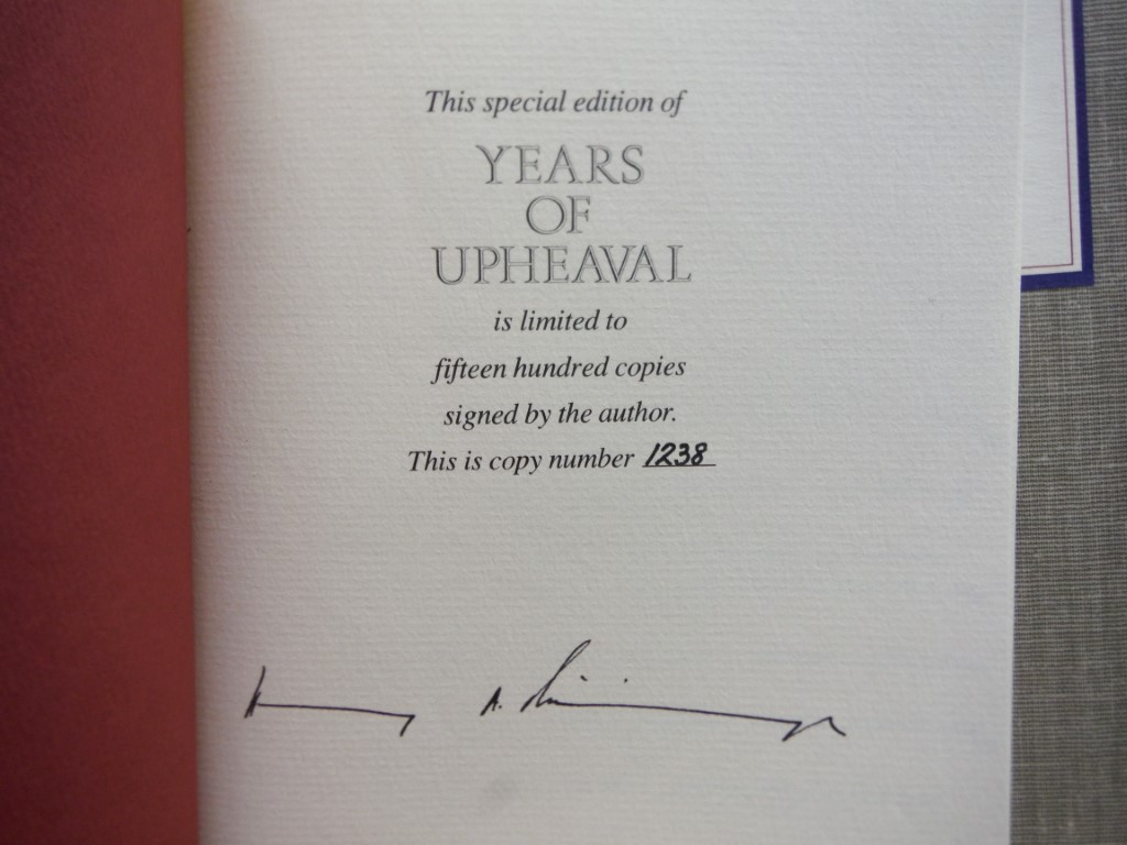 Image 1 of Years of Upheaval, limited edition, signed