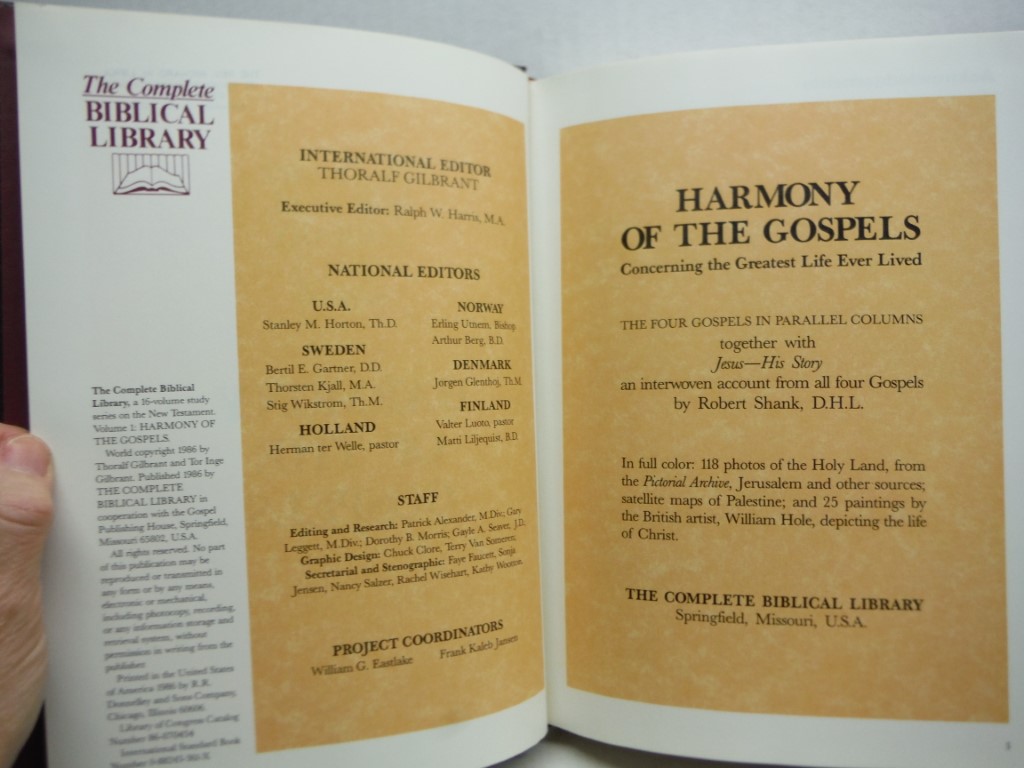 Image 2 of The Complete Biblical Library: The New Testament, Volume One : Harmony of the Go