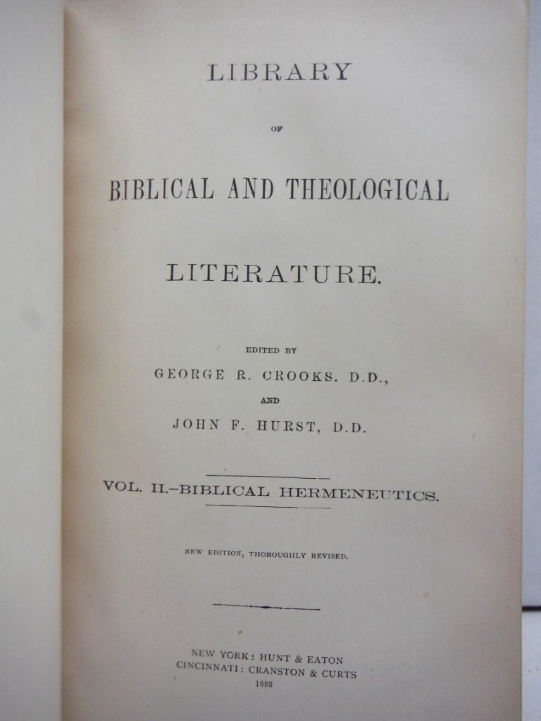 Image 1 of Bible Hermeneutics : A Treatise on the Interpretation of the Old and New Testame