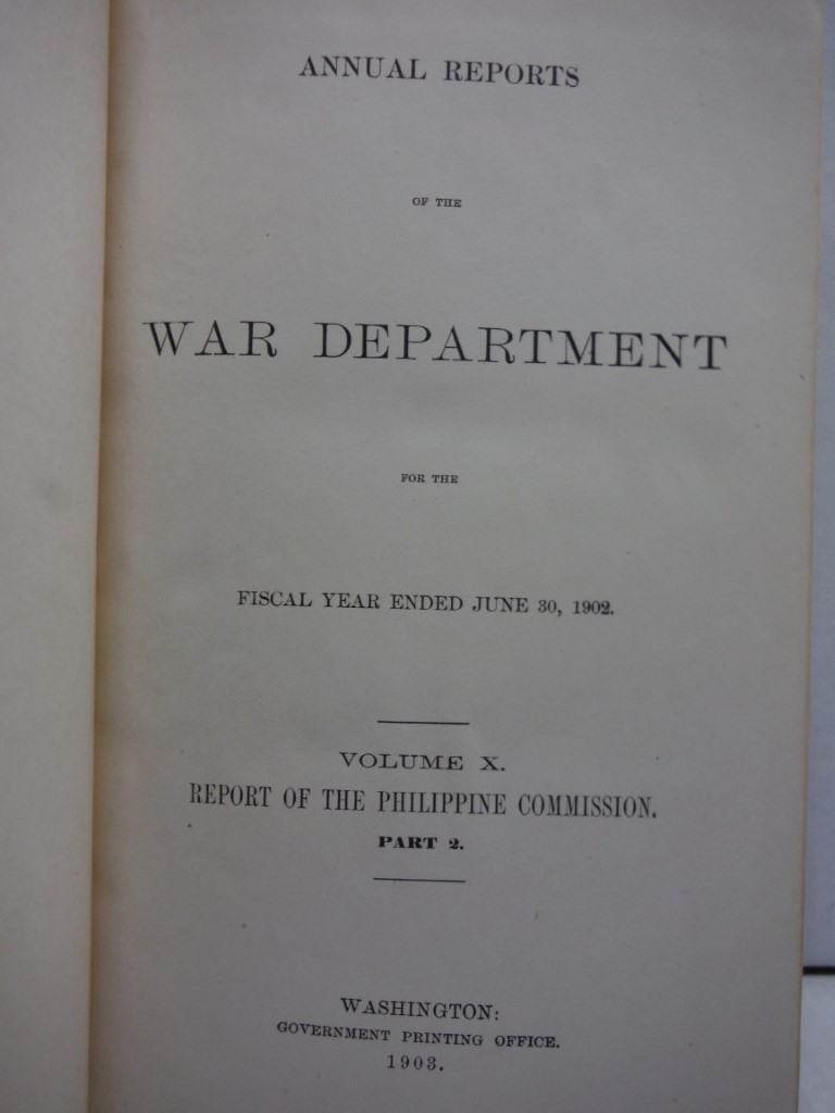 Image 1 of Annual Reports of the War Department for the Fiscal Year Ended June 30, 1902. Vo