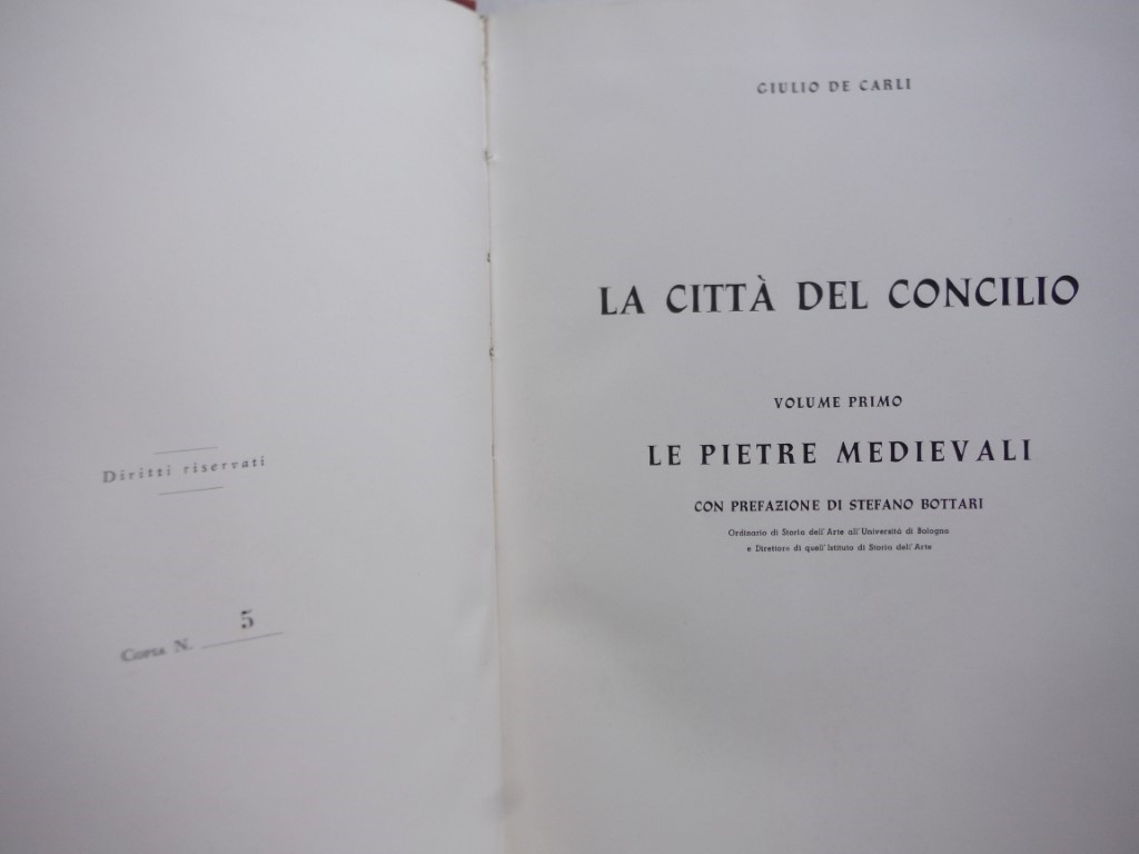 Image 1 of La Citta del Concilio, Vol I - Le Pietre Medievali
