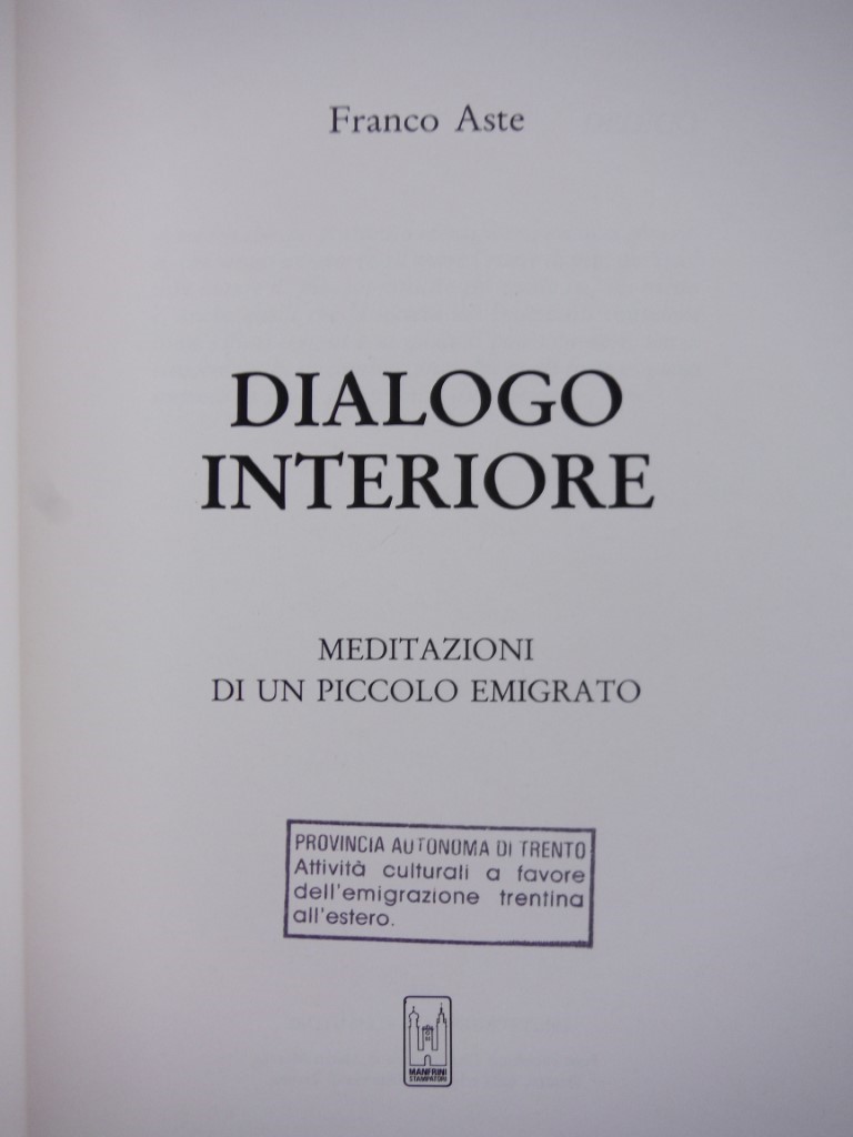 Image 1 of Dialogo Interiore: Meditazioni Di Un Piccolo Emigrato