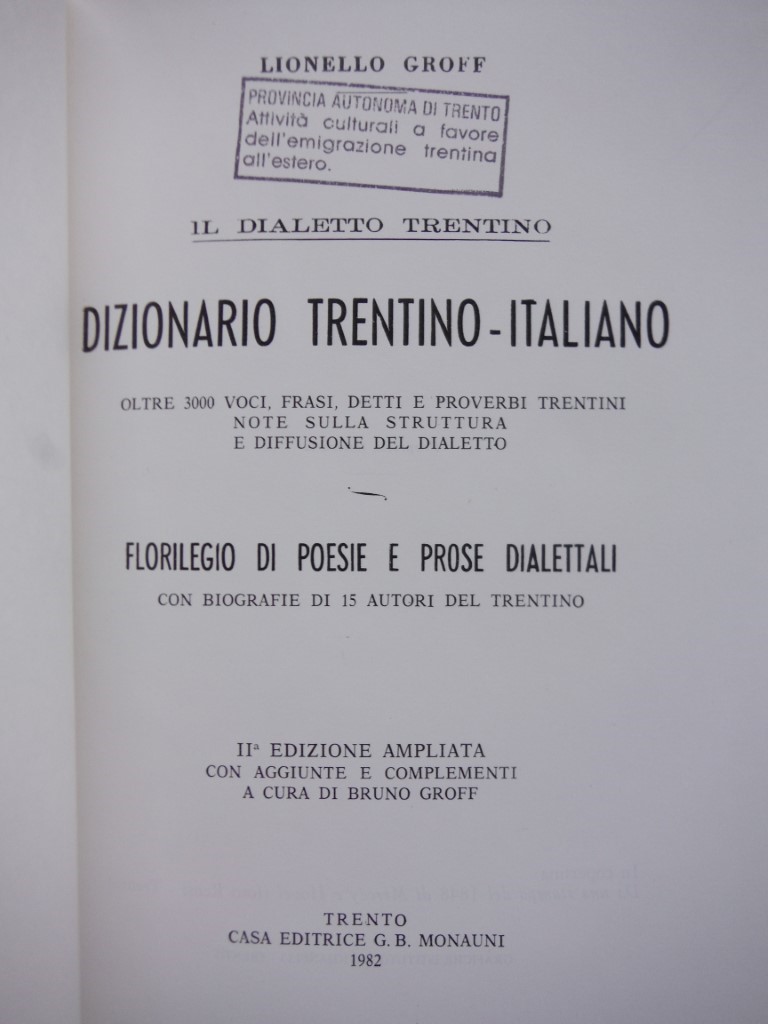 Image 1 of Dizionario Trentino-Italiano