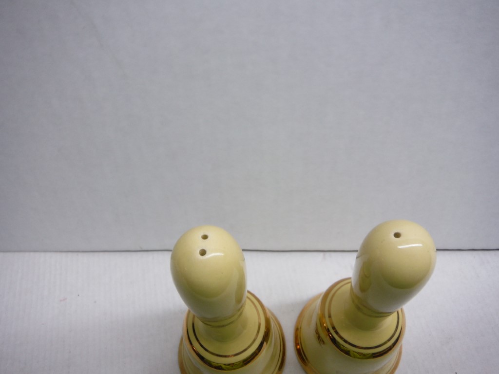 Image 1 of Salt and Pepper Shaker set, yellow ceramic, also Bells