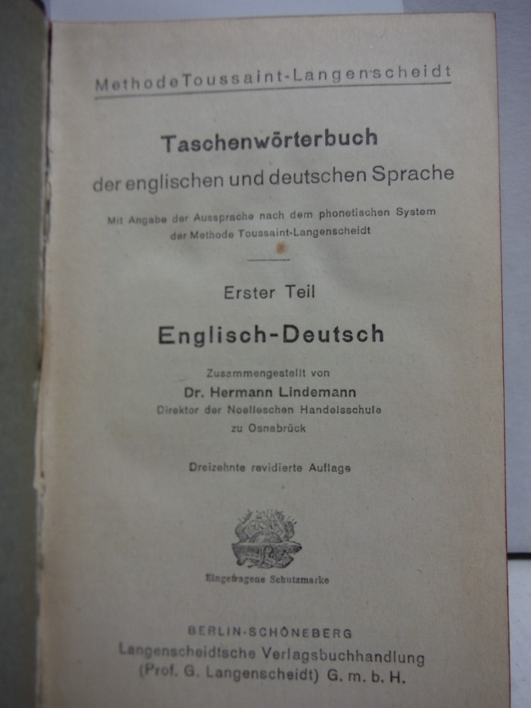 Image 1 of Taschenworterbuch der Englischen, Volume 1