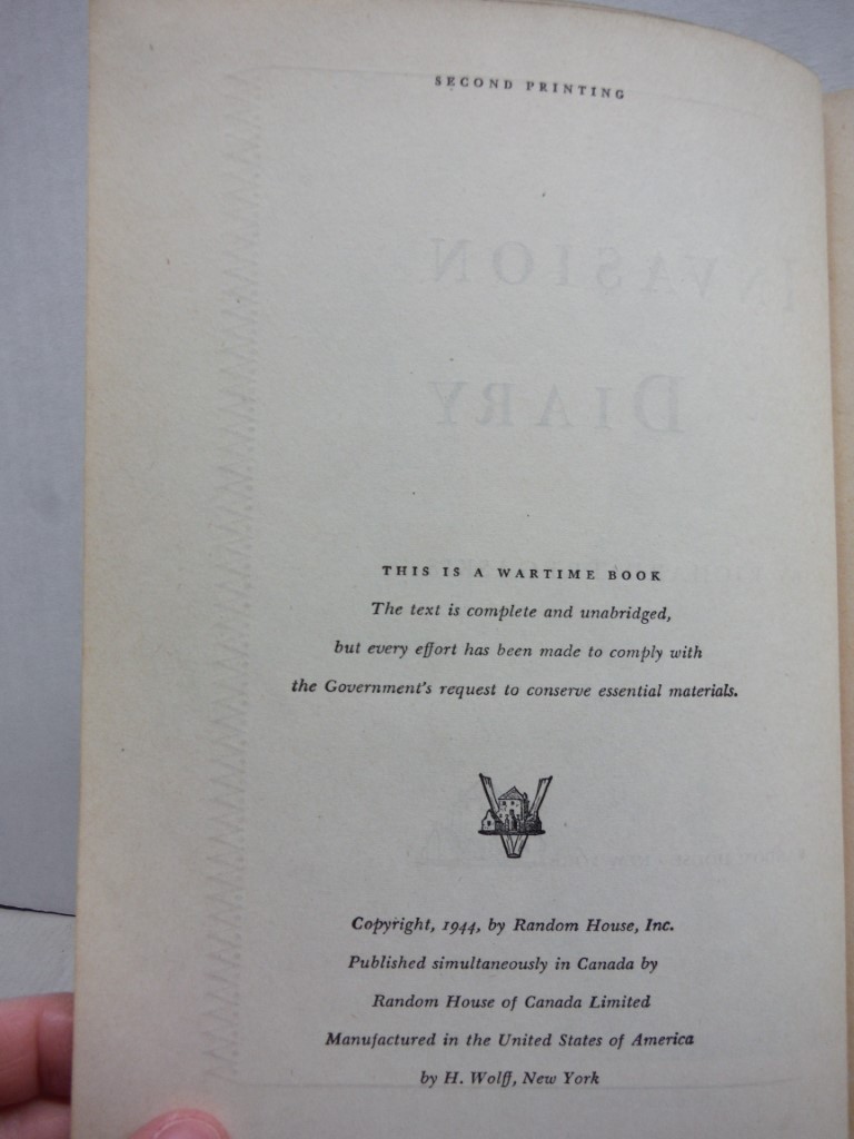 Image 2 of Invasion Diary, Wartime Book Series