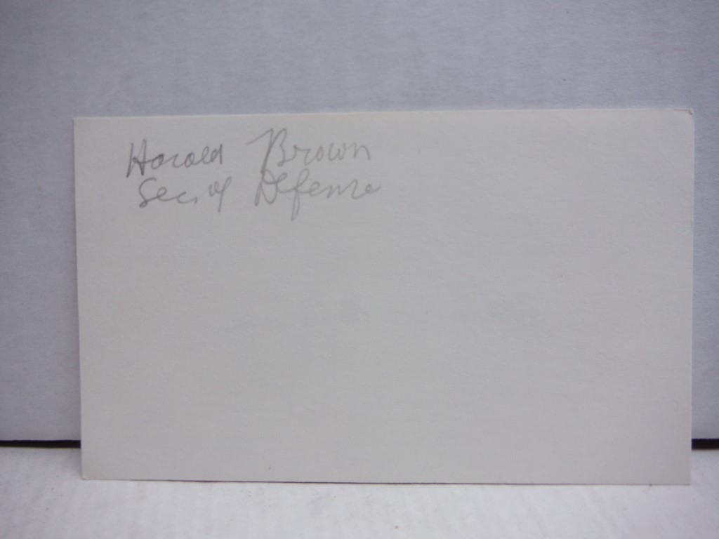 Image 1 of Autograph of Harold Brown, Secretary of Defense