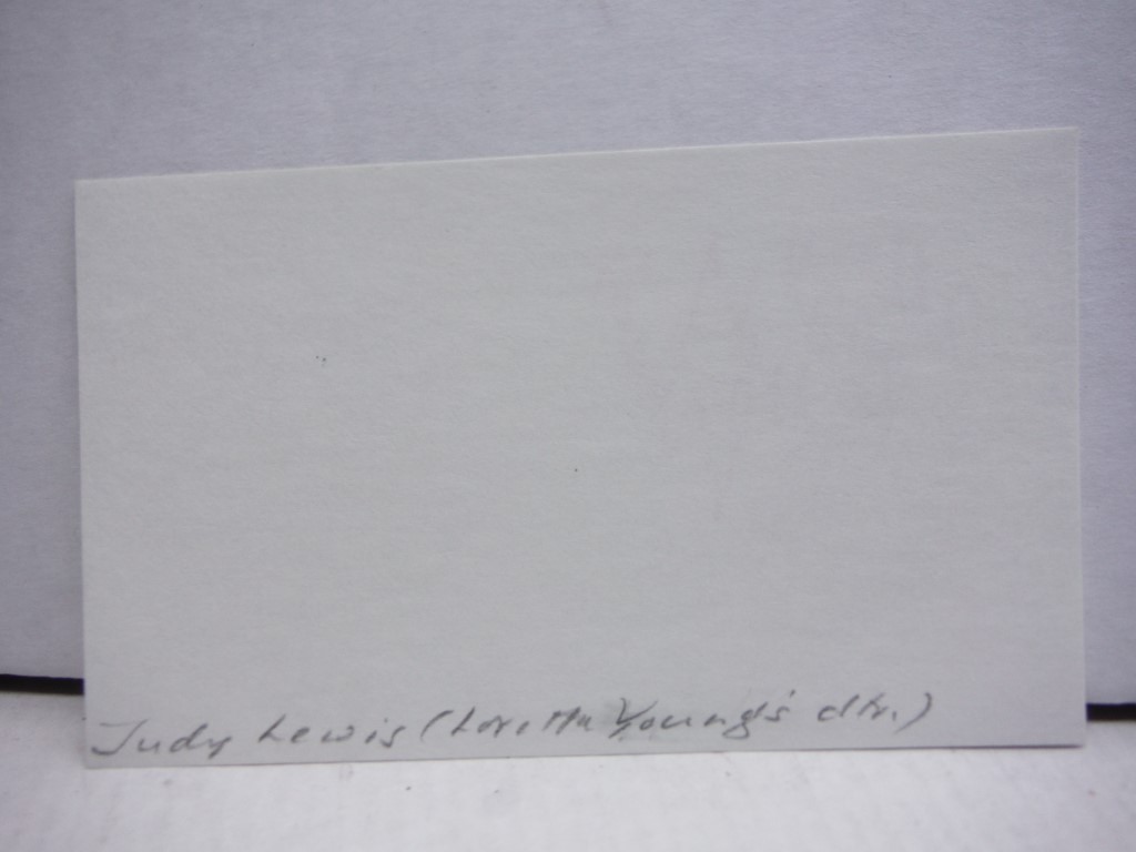 Image 1 of Autograph of Judy Lewis, actress