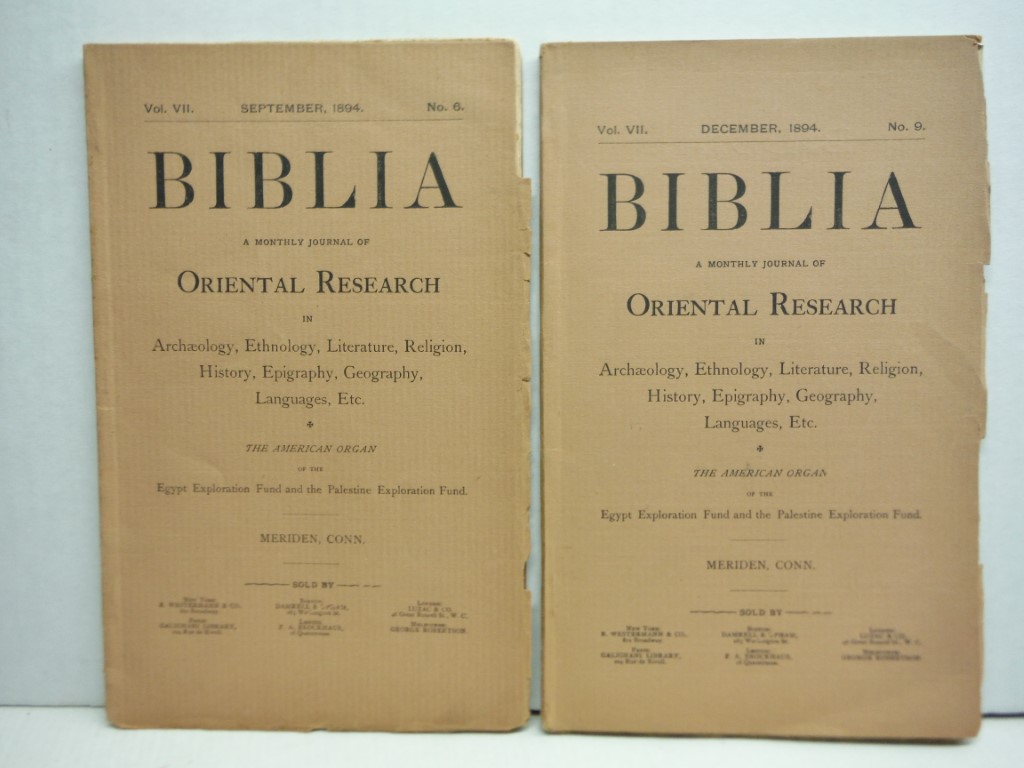 2 PB of Biblia, A monthly Journal devoted to Biblical Archaeology and Oriental R