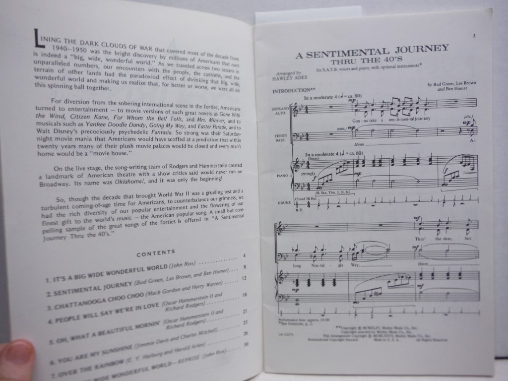 Image 2 of Sentimental Journey Thru the 40's: For S.A.T.B Voices and Piano, with Optional I