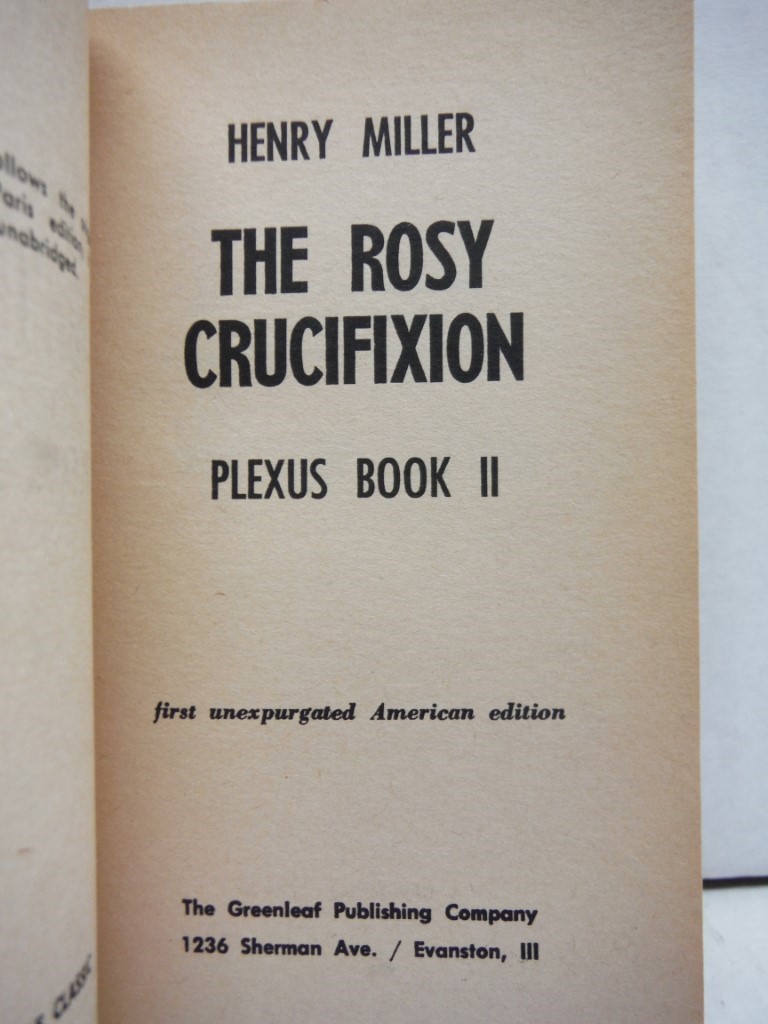 Image 4 of THE ROSY CRUCIFIXION - PLEXUS: BOOK I & BOOK II
