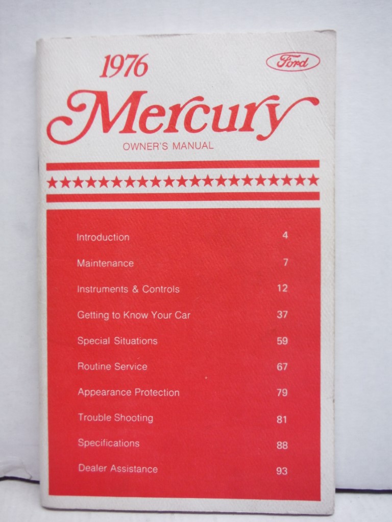 Image 0 of 1976 76 MERCURY Monarch Owner Manual ~Original