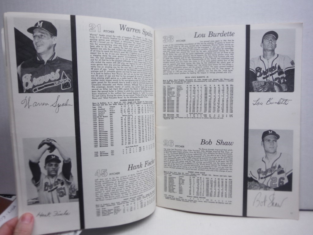 Image 2 of MILWAUKEE BRAVES TEAM YEARBOOK 1962-MLB-BASEBALL--AARON VF