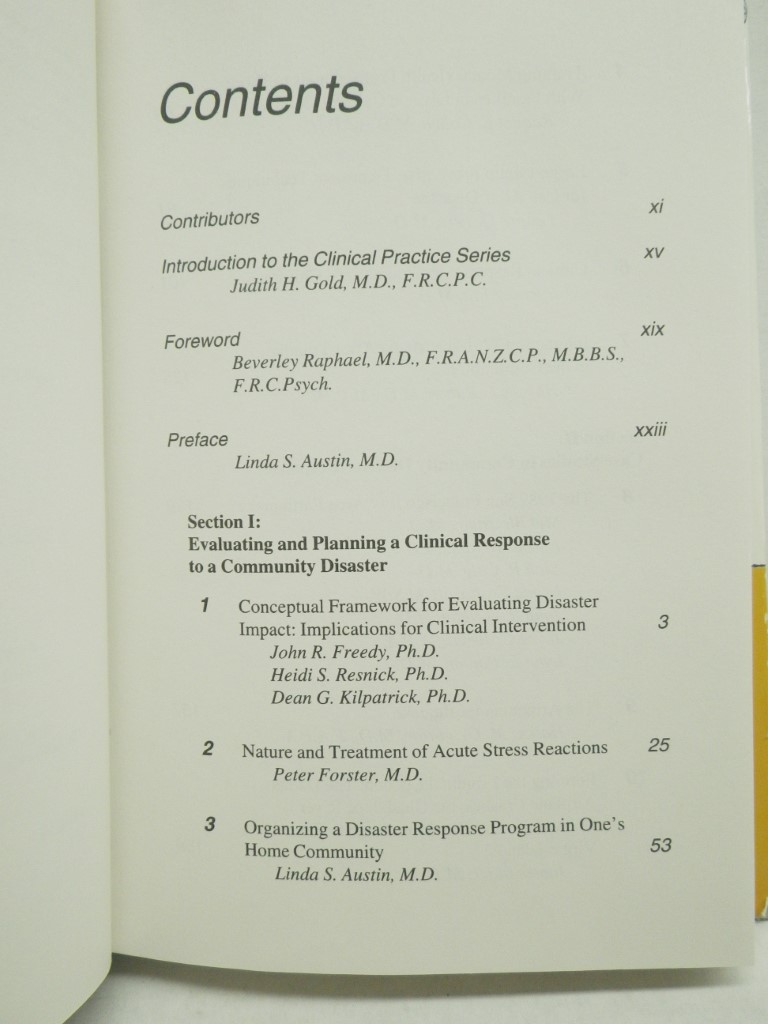 Image 2 of Responding to Disaster: A Guide for Mental Health Professionals (Clinical Practi
