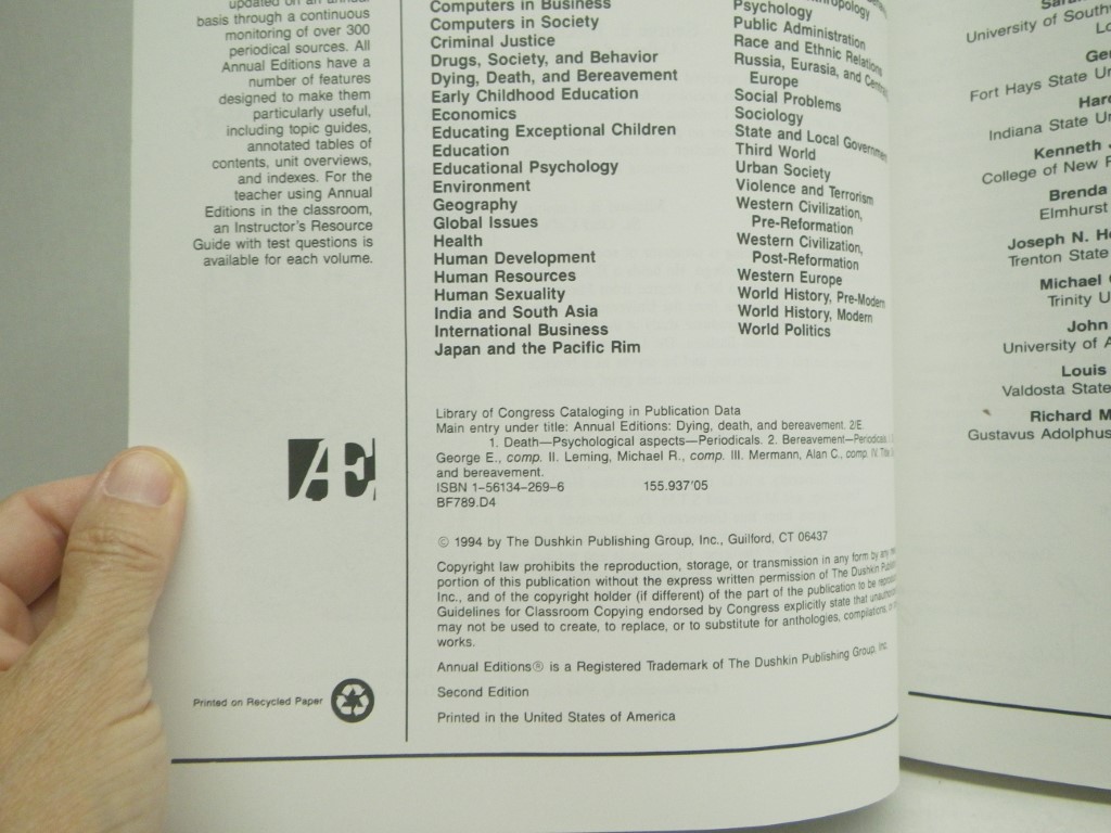 Image 2 of Dying, Death, and Bereavement 94/95