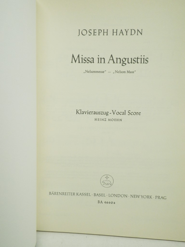 Image 1 of Missa in angustiis : (Nelsonmesse). Nelson Mass) / / Vocal Score Klavierauszug 4