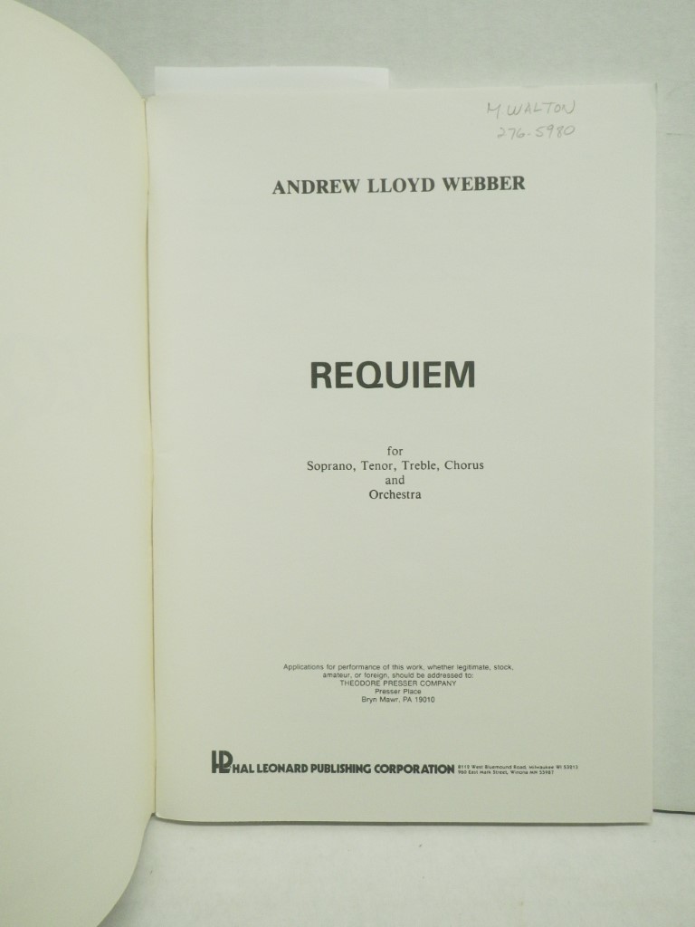 Image 1 of Requiem: Vocal Score