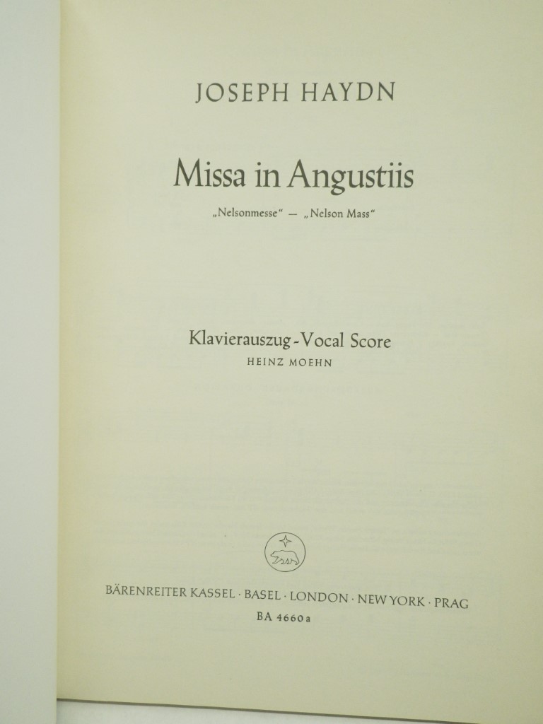 Image 1 of Missa in angustiis : (Nelsonmesse). Nelson Mass) / / Vocal Score Klavierauszug 4