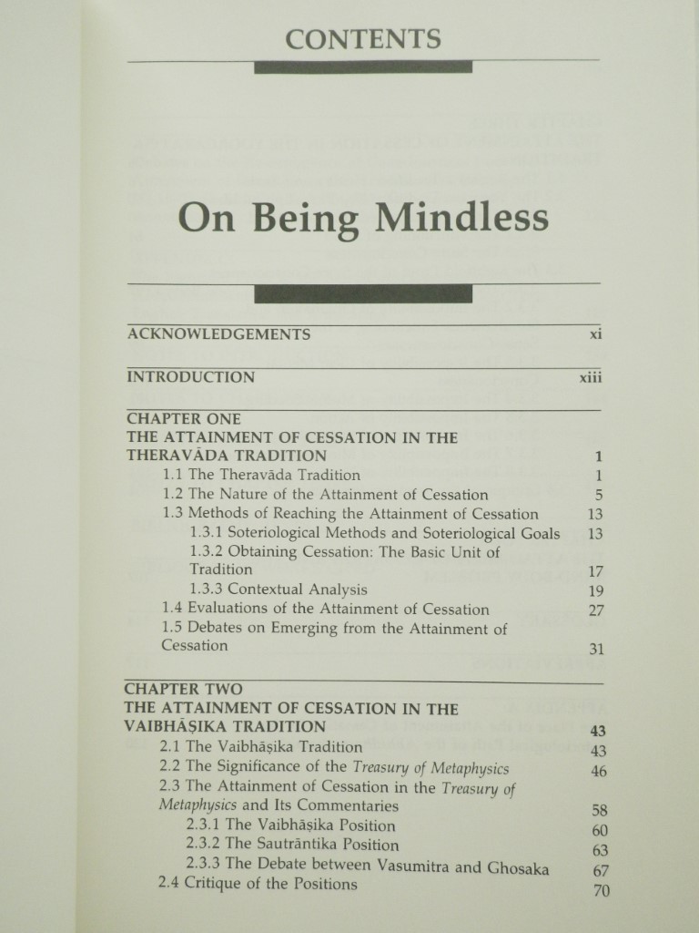 Image 2 of On Being Mindless: Buddhist Meditation and the Mind-Body Problem